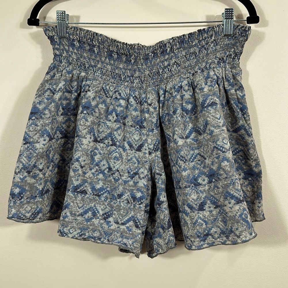 Wrap London Blue Patterned High Waist Women’s Shorts